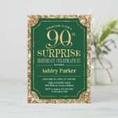 Invitation Surprise 90e fête d'anniversaire - Gold Green (Debout devant)