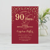 Invitation Surprise 90e fête d'anniversaire - Red Gold (Debout devant)