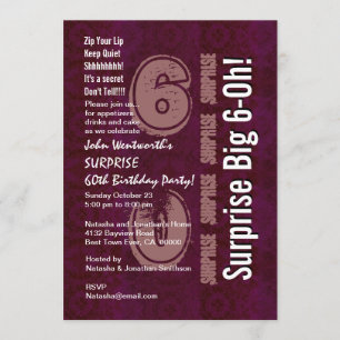 Invitation Surprise année de couture Anniversaire Vin Vintage