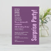 Invitation SURPRISE année personnalisée Anniversaire moderne  (Debout devant)