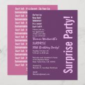 Invitation SURPRISE année personnalisée Anniversaire moderne  (Devant / Derrière)