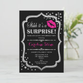 Invitation Surprise Anniversaire - Black Pink Silver (Debout devant)