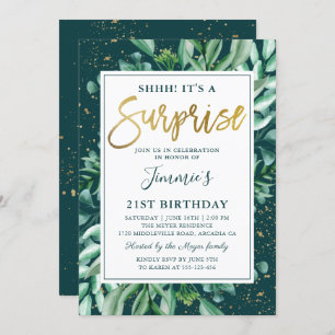 Invitation Surprise Anniversaire Chic verdure Parties scintil
