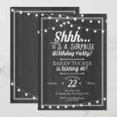 Invitation Surprise Anniversaire des lumières sur tableau de (Devant / Derrière)