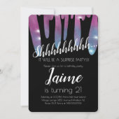 Invitation Surprise Anniversaire Faux Parties scintillant Ros (Devant)