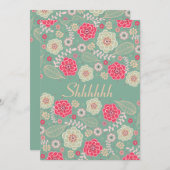 Invitation Surprise Anniversaire Fête Chic Funky Moderne Flor (Devant / Derrière)