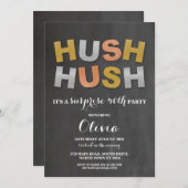 Invitation Surprise Anniversaire Fête Hush Hush Chalk Metalli (Devant / Derrière)