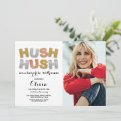 Invitation Surprise Anniversaire Fête Hush Hush Photo Metalli (Debout devant)