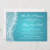 Invitation Surprise Anniversaire Fête Parkling Wave Turquoise (Dos)