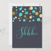 Invitation Surprise Anniversaire fête turquoise et or parties (Devant)