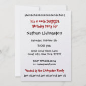 Invitation SURPRISE Anniversaire Fête Zip Your Lip Modèle (Dos)