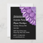 Invitation SURPRISE Anniversaire Fleurs violettes Nom personn (Dos)