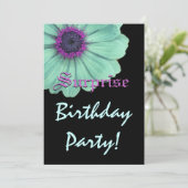 Invitation SURPRISE Anniversaire Green Purple Daising Nom per (Debout devant)