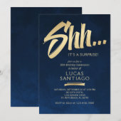 Invitation Surprise Anniversaire Marine Gold (Devant / Derrière)