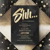 Invitation Surprise Anniversaire Noir Or