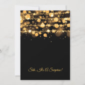 Invitation Surprise Anniversaire Or Éclairage & Étoiles (Dos)