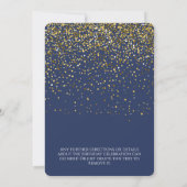 Invitation Surprise Anniversaire Party Blue Gold Typographie (Dos)