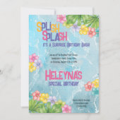 Invitation Surprise Anniversaire Piscine Fête Été (Devant)