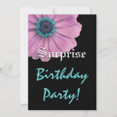 Invitation SURPRISE Anniversaire Rose Daisy Nom personnalisé (Devant)