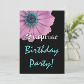 Invitation SURPRISE Anniversaire Rose Daisy Nom personnalisé (Debout devant)