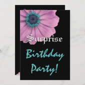 Invitation SURPRISE Anniversaire Rose Daisy Nom personnalisé (Devant / Derrière)