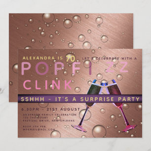 Invitation Surprise Anniversaire Rose Gold Champagne N'IMPORT