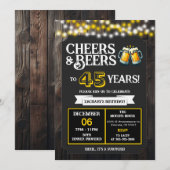 Invitation Surprise Backyard Cheers and Beers to 45 Years (Devant / Derrière)