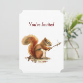 Invitation Surprise BBQ BBQ Anniversaire Humour d'écureuil (Debout devant)