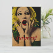 Invitation Surprise Belle Femme Fête d'anniversaire (Debout devant)