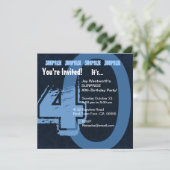 Invitation SURPRISE Big 40th Birthday Hues of Blue F003 (Debout devant)