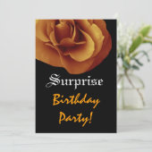 Invitation SURPRISE Birthday Gold Rose Nom personnalisé (Debout devant)