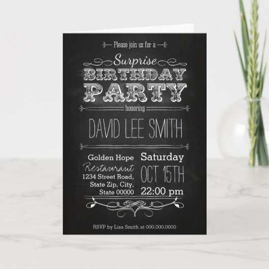 Invitation Surprise Birthday Party (Devant)