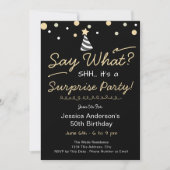 Invitation Surprise Birthday Party Any Age Minimal Confetti (Devant)