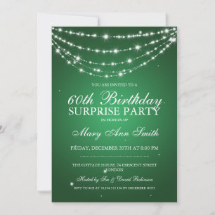 Invitation Surprise Birthday Party Chaîne d'allumage vert