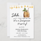 Invitation Surprise Birthday Party Spill the Tea (Devant)