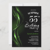 Invitation Surprise Black Green 55e anniversaire (Devant)