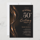 Invitation Surprise Black Orange 50e anniversaire (Devant)