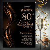 Invitation Surprise Black Orange 80e anniversaire