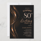 Invitation Surprise Black Orange 80e anniversaire (Devant)