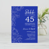 Invitation Surprise blanc saphir 45e anniversaire (Debout devant)