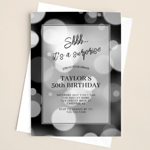 Invitation Surprise Bokeh Moderne 50e Anniversaire