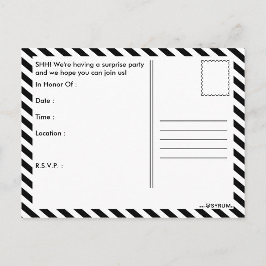 invitation surprise : bulle comique de discours (Dos)