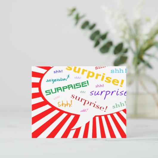 invitation surprise : bulle comique de discours (Debout devant)