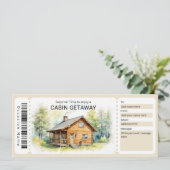 Invitation Surprise Cabin Trip Ticket  (Debout devant)