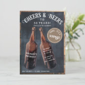 Invitation Surprise Cheers and Beers 50th Birthday (Debout devant)