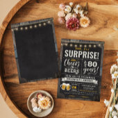 Invitation Surprise Cheers and Beers 80e anniversaire Invitat