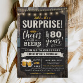 Invitation Surprise Cheers and Beers 80e anniversaire Invitat