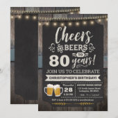 Invitation Surprise Cheers and Beers 80e anniversaire Invitat (Devant / Derrière)