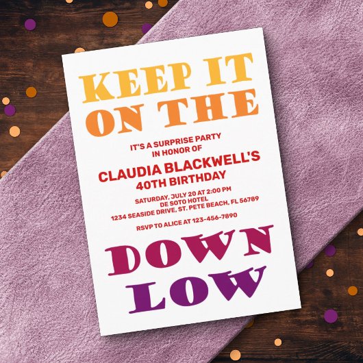 Invitation Surprise Citation colorée amusante Anniversaire