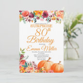 Invitation Surprise Citrouilles automne 80e anniversaire (Debout devant)